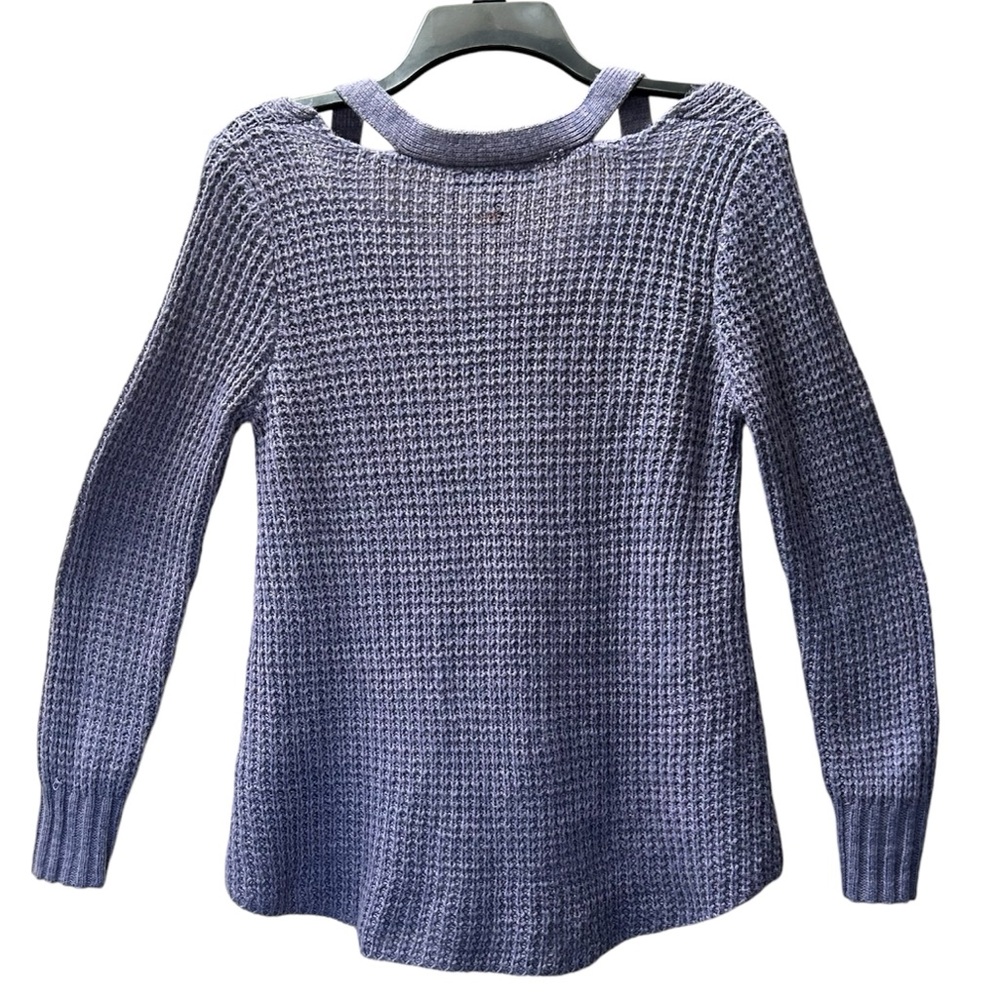 Derek Heart Lavender Purple Knit Pullover Sweater Top with Cut Outs Soft Size M - Picture 3 of 10